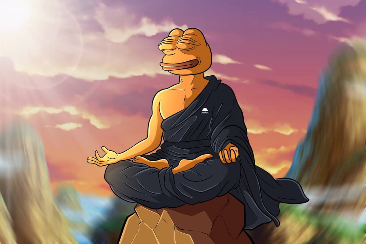 Meditative Frog in Tranquil Landscape
