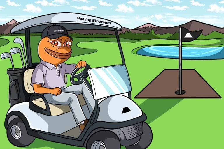 Pepe the Frog on a Golf Cart