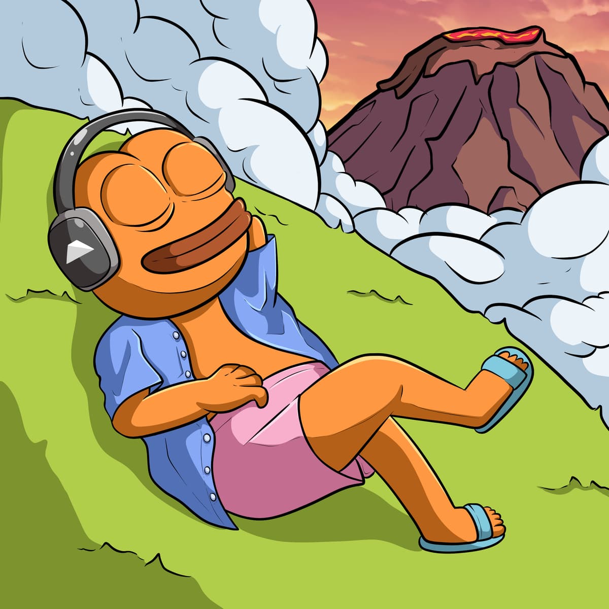 Relaxing by the Volcano